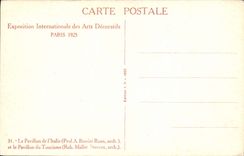 CPA Paris Exposition Des Arts Decoratifs Le Pavillon De l'Italie Et Le Pavillon Du Tourisme