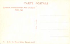 CPA Paris Exposition Des Arts Decoratifs Jardin Des Oiseaux