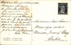 VINTAGE POSTCARD Istanbul Kasim Passed Stamboul Kasim Pasha