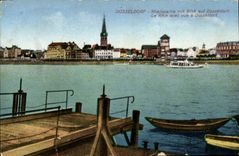 VINTAGE POSTCARD Dusseldorf Rheinpartie MIT Blick Auf Dusseldorf the Rhine With Vue has Dusseldorf