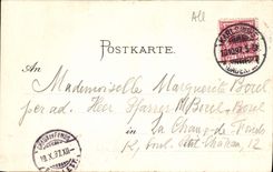 VINTAGE POSTCARD Gruss Aus Karlsruhe Chart 1897