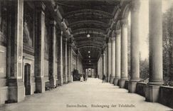 VINTAGE POSTCARD Baden Baden Saulengang Der Trinkhalle