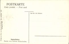 CPA Baden Baden Partie Vom Schloss Hohenbaden