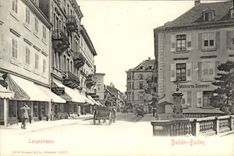 VINTAGE POSTCARD Langestrasse Baden Baden
