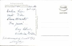 VINTAGE POSTCARD Schwarzwald Gasthof Pension Auerhahn MIT Nebenvillen