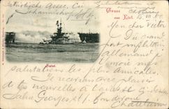 CPA Gruss Aus Kiel Bateau