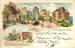 CPA Gruss Aus Dom Teutoburgerwalde Hotel Pension Externstein Carte 1897