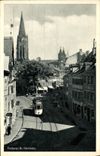 VINTAGE POSTCARD Frieburg I Br Oberlinden Tram