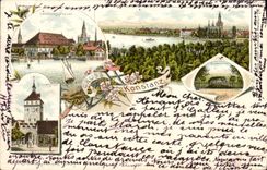 VINTAGE POSTCARD Konstanz Chart 1897
