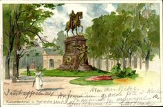 VINTAGE POSTCARD Kaiserdenkmal In Karlsruhe Chart 1897