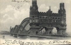 VINTAGE POSTCARD Hamburg Elbbrucke