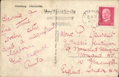 VINTAGE POSTCARD Hamburg Universitat