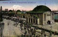 CPA Hamburg st Pauli Landungsbrucken Mit Elbtunnel