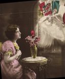 VINTAGE POSTCARD Fantasy Woman Militaria Flags