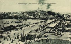VINTAGE POSTCARD Constantinople the New Bridge And Sight De Stamboul Turkey