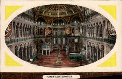 VINTAGE POSTCARD Interior Constantinople of the mosque co. Sophie Turkey