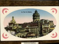 VINTAGE POSTCARD the Tower De Galata Constantinople Turkey