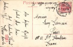 VINTAGE POSTCARD Aachen Theater und Kaiser Wilhem Denkmal