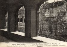 VINTAGE POSTCARD Paris d' Autrefois Boulevard Of Royal Port Cloister Of the Abbey Of Royal Port