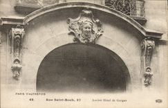 VINTAGE POSTCARD Paris D' Autrefois Street Roch Saint Old hotel of Gargan