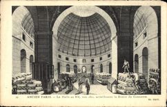 VINTAGE POSTCARD Old Paris the Corn exchange Towards 1820 Bours of the trade