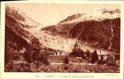 CPA Chamonix Village Et Glacier D'Argentieres