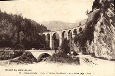 CPA Chamonix Pont et Viaduc Ste Marie