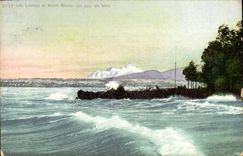 VINTAGE POSTCARD Lake Leman and Mont Blanc One day of north wind
