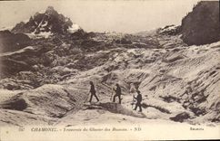 CPA Chamonix Traversee du Glacier des Bossons Alpinisme