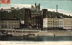 CPA Lyon Cathedrale St Jean et Coteau de Fourvieres