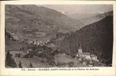 Saint Nicolas de Flumet de la POSTAL de la VENDIMIA y la cadena de Brevent