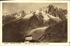 Mar de la POSTAL de la VENDIMIA del verde de las agujas de hielo y grueso