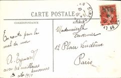 La POSTAL Lyon de la VENDIMIA el Saone el puente de Feuillee y vista hacia el barco cruzado Russet-red Barge