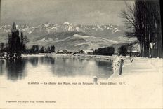 CPA Grenoble La chaine des Alpes vue du Polygone du Genie Hiver