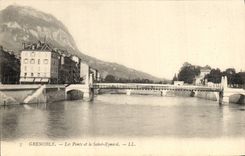 Puentes de Grenoble de la POSTAL de la VENDIMIA y el Eynard Saint