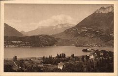 CPA Annecy Duingt L'Eglise Le Chateau Et Talloires