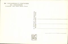 VINTAGE POSTCARD International exhibition Paris 1937 Basins and fountains of Trocadero