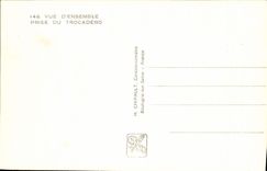 VINTAGE POSTCARD International exhibition Paris 1937 Trocadero Eiffel Tower