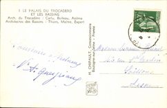 VINTAGE POSTCARD Paris International exhibition 1937 the Palate Of Trocadero And Basins