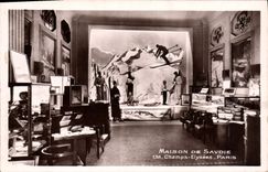 VINTAGE POSTCARD Paris House of Knowing 133 Champs Elysées Ski Toboggan