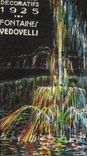 VINTAGE POSTCARD Paris Fair of Decorative Arts Vedovelli Fountains