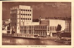 VINTAGE POSTCARD Paris Expositoon International 1937 House of Italy