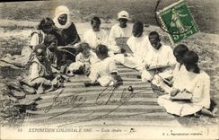 VINTAGE POSTCARD Paris Fair Colonial 1907 Arab School Children
