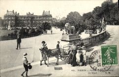 CPA Paris Jardin du Luxembourg le senat Ane Enfants Lion