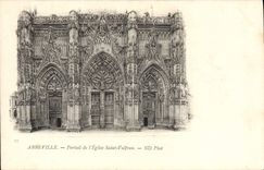 VINTAGE POSTCARD Abbeville Holy Gate of the Church Vulfran