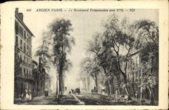 VINTAGE POSTCARD Old Paris the Poissonniere Boulevard about 1835