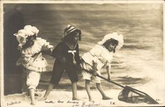 VINTAGE POSTCARD Fantasy Children with the sin