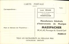 Acordión cristalino de Louis Peguri de los discos de la música de Masspacher de la POSTAL de la VENDIMIA