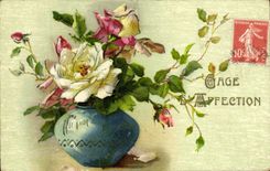 CPA Fantaisie fleurs 