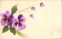 CPA Fantaisie Fleurs (dessin a la main)